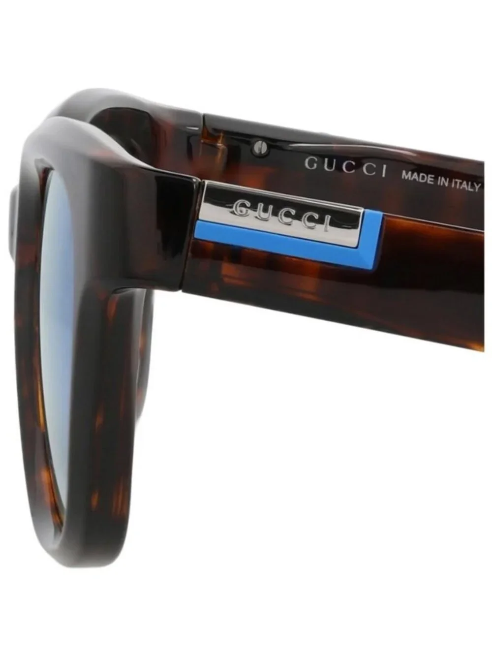 New Gucci Mens Square/Rectangle Havana Havana Blue Fashion Designer Sunglasses